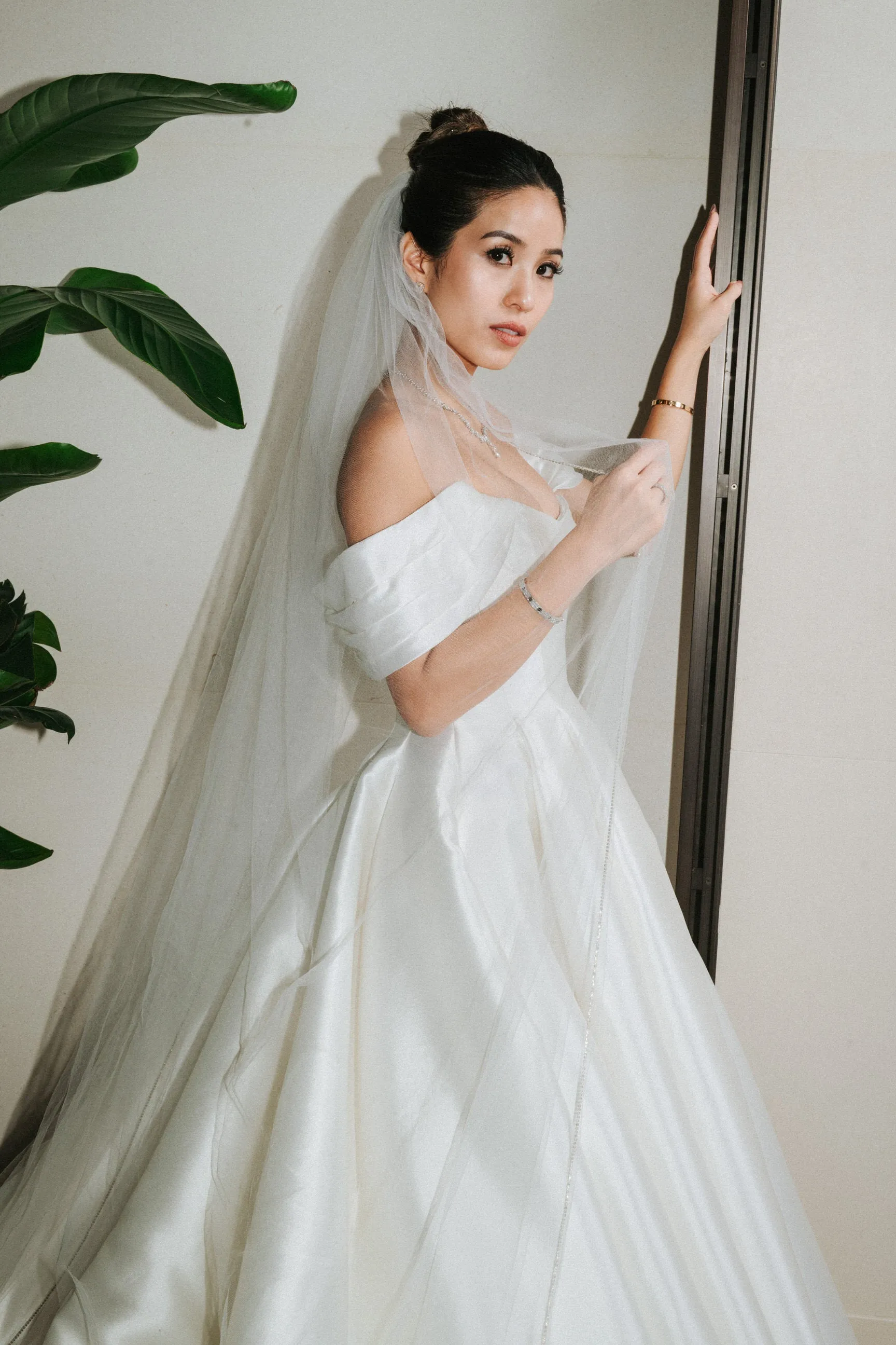 Crystal Trimmed Cathedral Length Wedding Veil