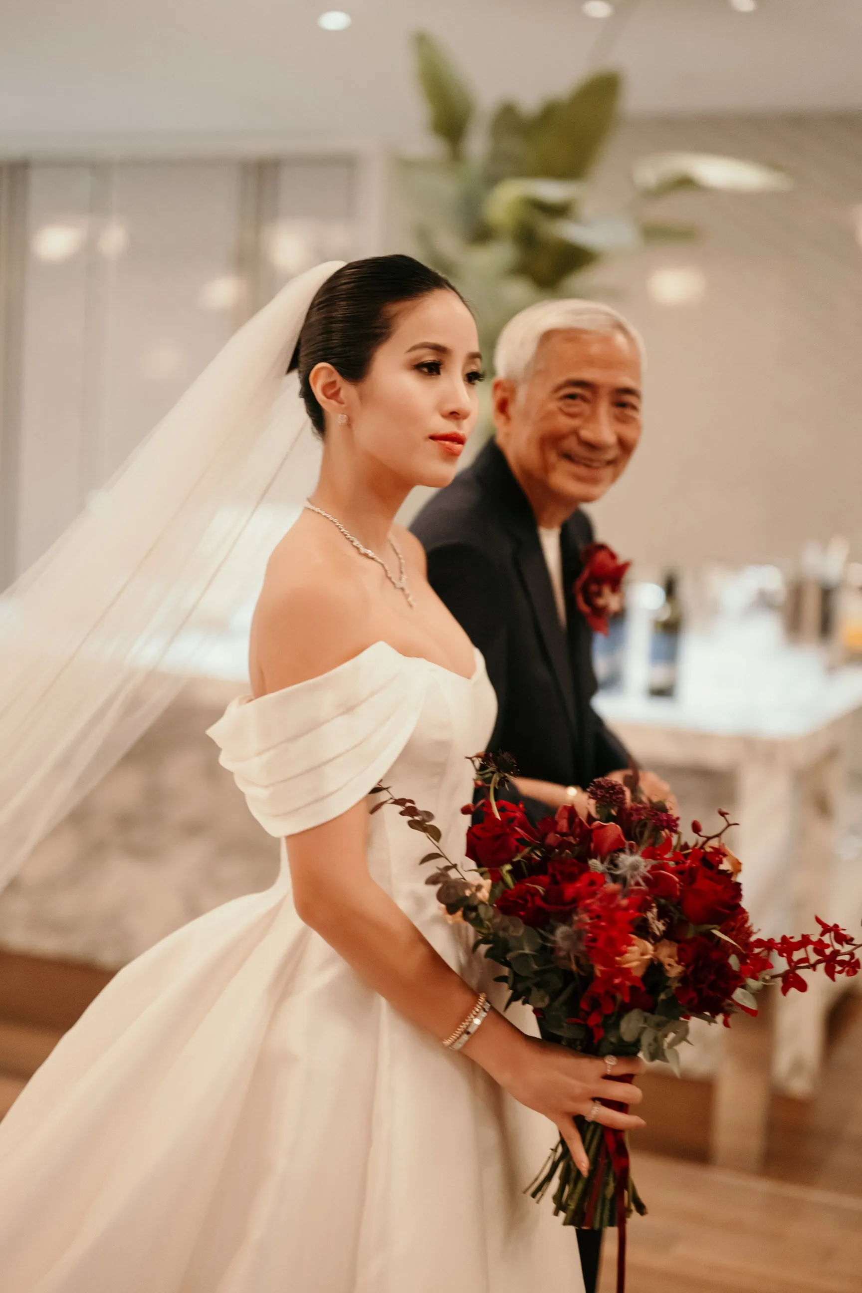 Crystal Trimmed Cathedral Length Wedding Veil