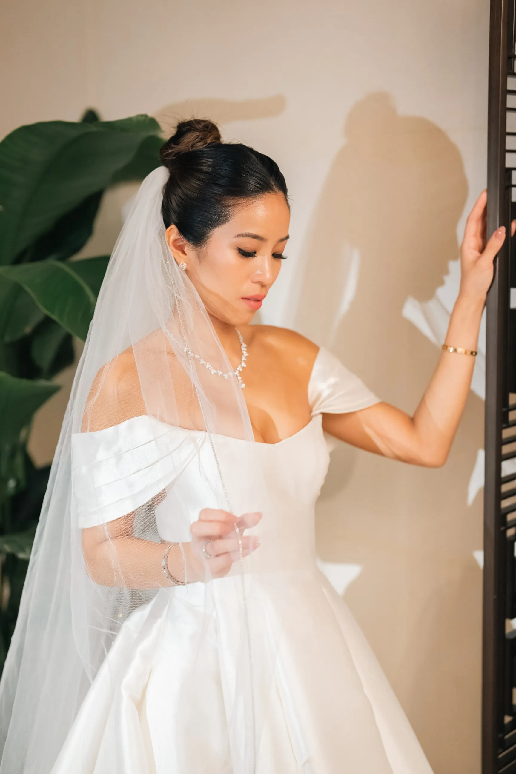Crystal Trimmed Cathedral Length Wedding Veil