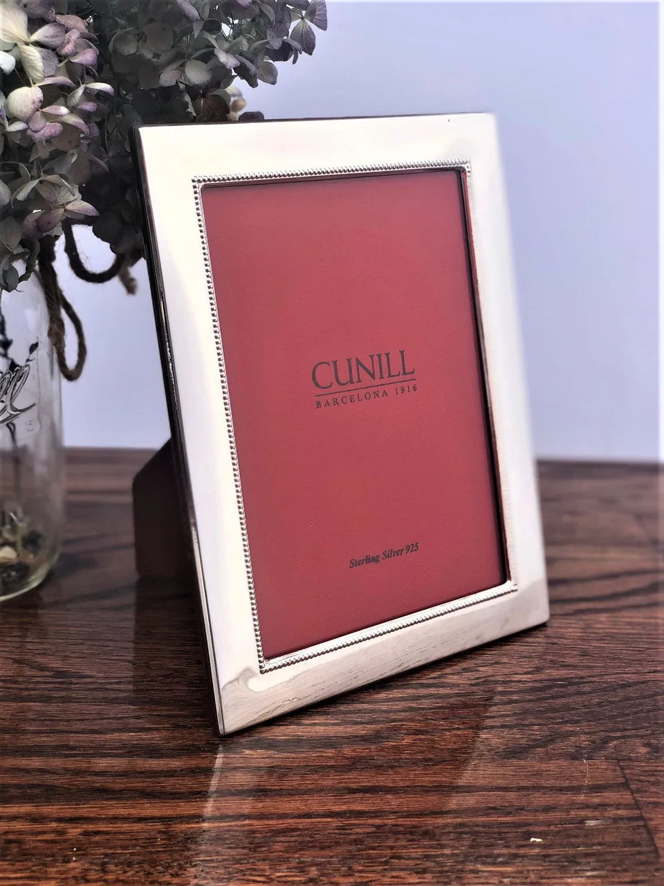 Cunill Tiffany Bead 8x10 Non-Tarnish Sterling Silver Picture Frame