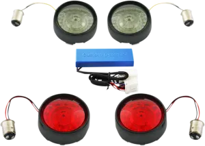 Custom Dynamics Complete Front & Rear Turn Signal Conversion Kit with Bullet Bezel Lenses