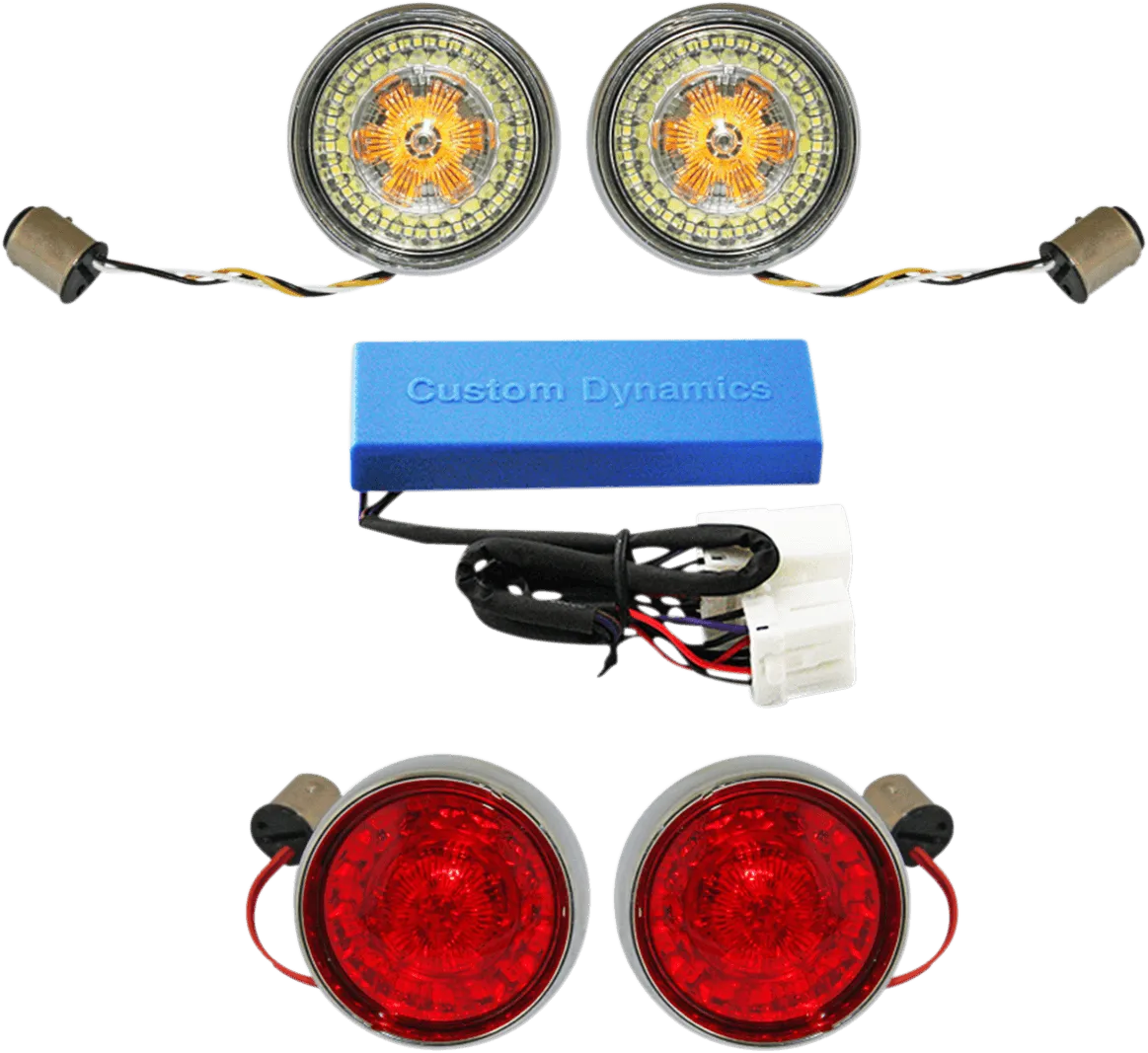 Custom Dynamics PB-HD-BB-C Probeam Turn Signal Insert Kit with Signal Stabilizers - Chrome Bezel