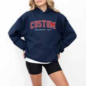 Custom Filled Varsity Embroidered  Hoodie - Embroidery Hoodie- Custom Embroidery