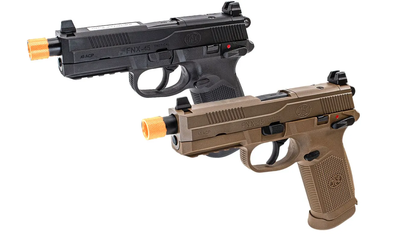 Cybergun FN Herstal Licensed FNX-45 GBB Pistol Gel Blaster Replica by VFC Tan/Black