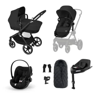 Cybex Eos Lux Luxury 9 Piece Bundle in Moon Black