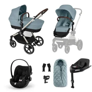 Cybex Eos Lux Luxury 9 Piece Bundle in Sky Blue