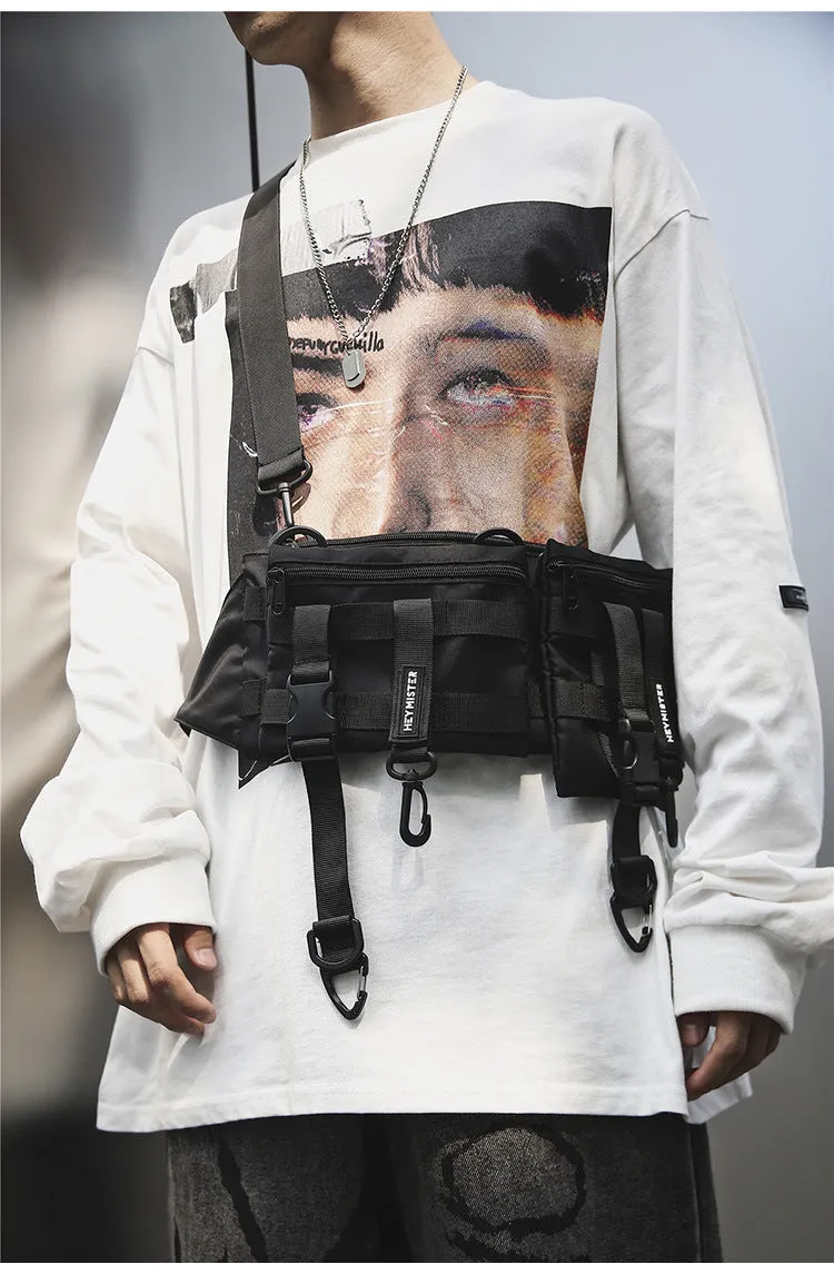 Cyflymder Multi-pocket Tactical Functional Waist Pack Techwear Casual Phone Pouch Outdoor Running Hip Hop Chest Rig Belt Bags Streetwear