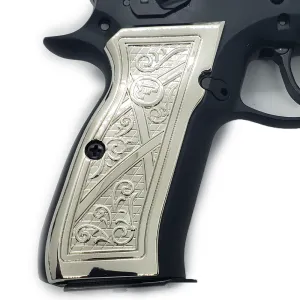 CZ 75 Grips Scroll Full Size 75 B BD SP-01 Shadow 2 Nickel #T-CZ01