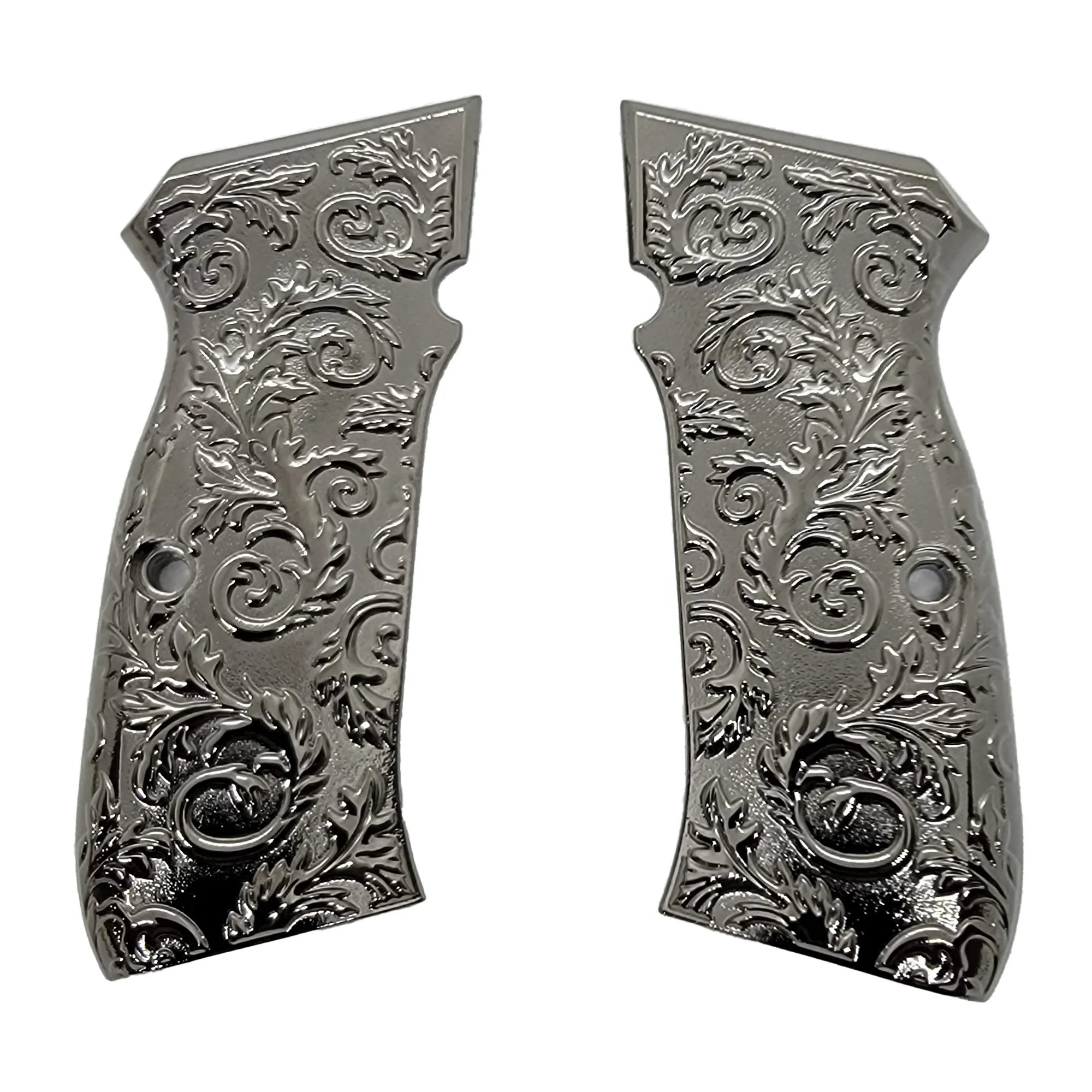 CZ 75B Grips Scroll Full Size 75 B BD SP-01 Shadow 2 Nickel #T-CZ14