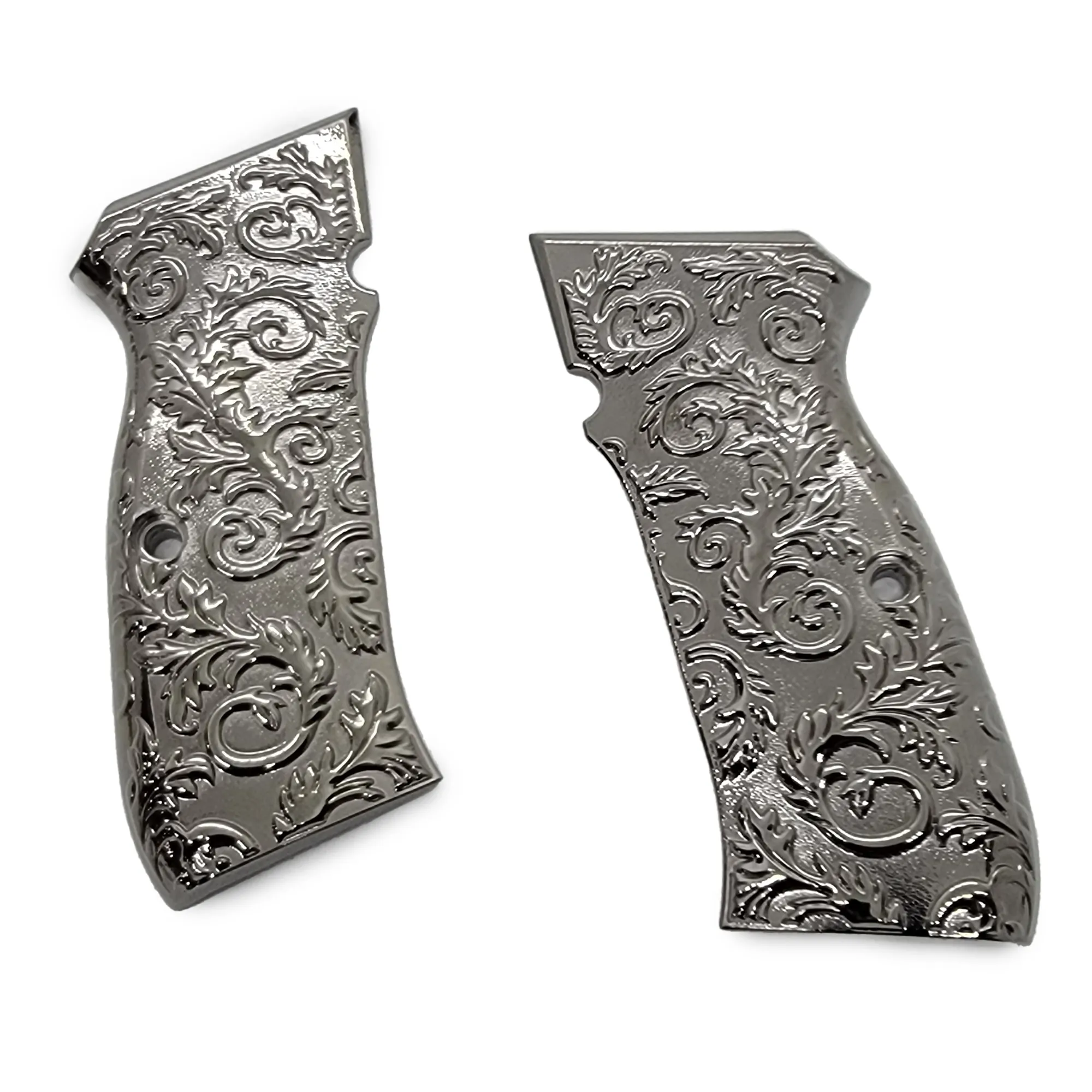 CZ 75B Grips Scroll Full Size 75 B BD SP-01 Shadow 2 Nickel #T-CZ14