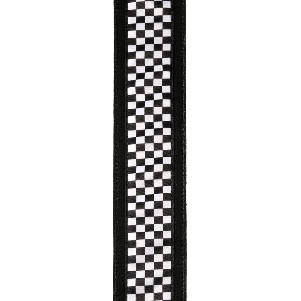 D'Addario 25HY01-DX 2.5-Inch Hybrid Leather Guitar Strap, Checkered