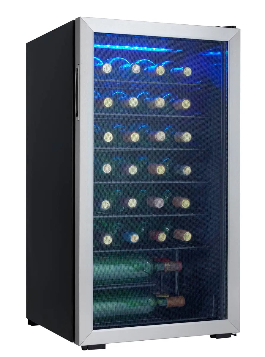 Danby 18" Wide 36 Bottle Single Zone Silver Wine Refrigerator DWC93BLSDB