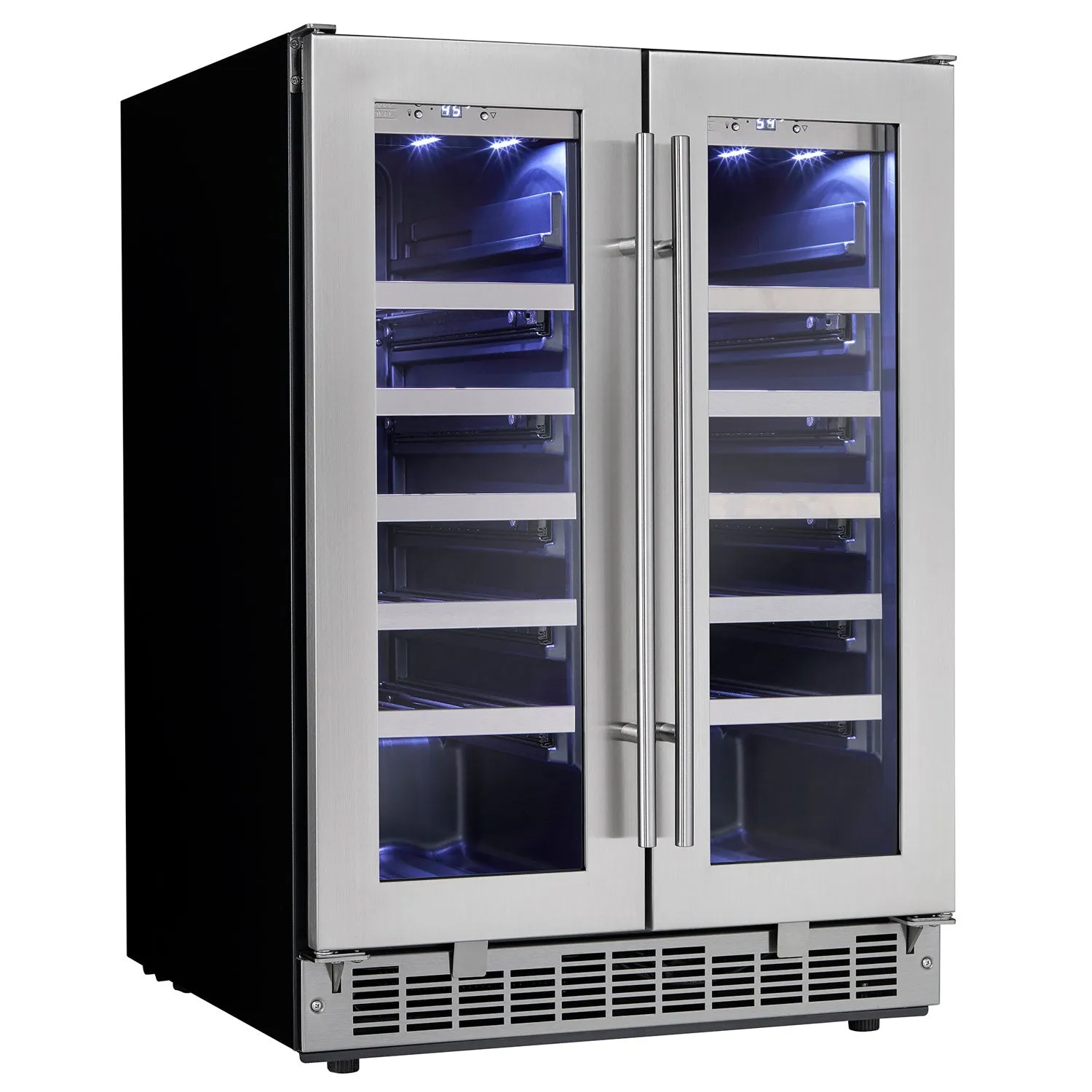 Danby 24" Wide 42 Bottle Dual Zone Stainless Steel Built- In Wine Refrigerator DWC047D1BSSPR