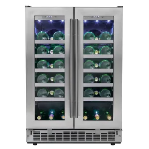 Danby 24" Wide 42 Bottle Dual Zone Stainless Steel Built- In Wine Refrigerator DWC047D1BSSPR