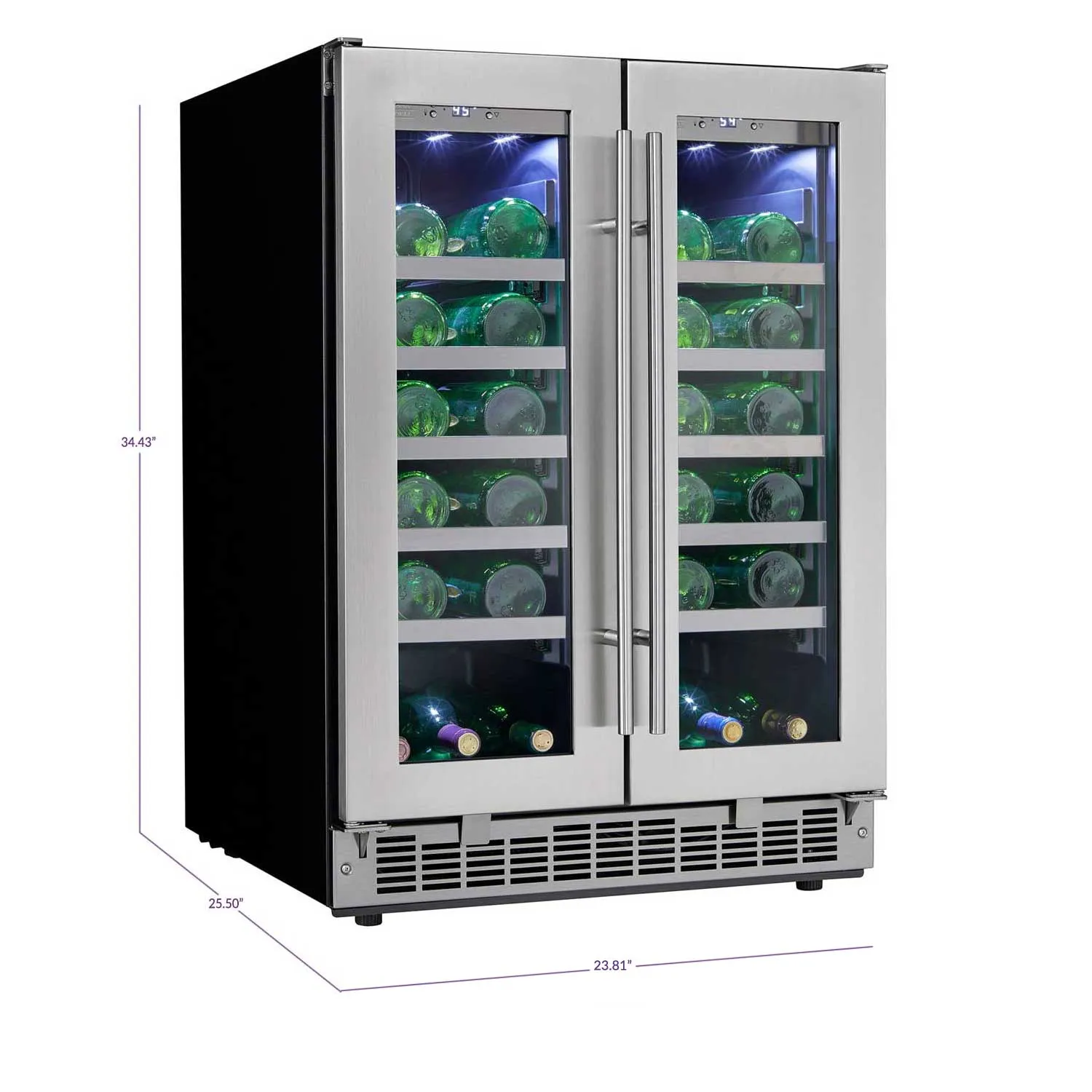 Danby 24" Wide 42 Bottle Dual Zone Stainless Steel Built- In Wine Refrigerator DWC047D1BSSPR