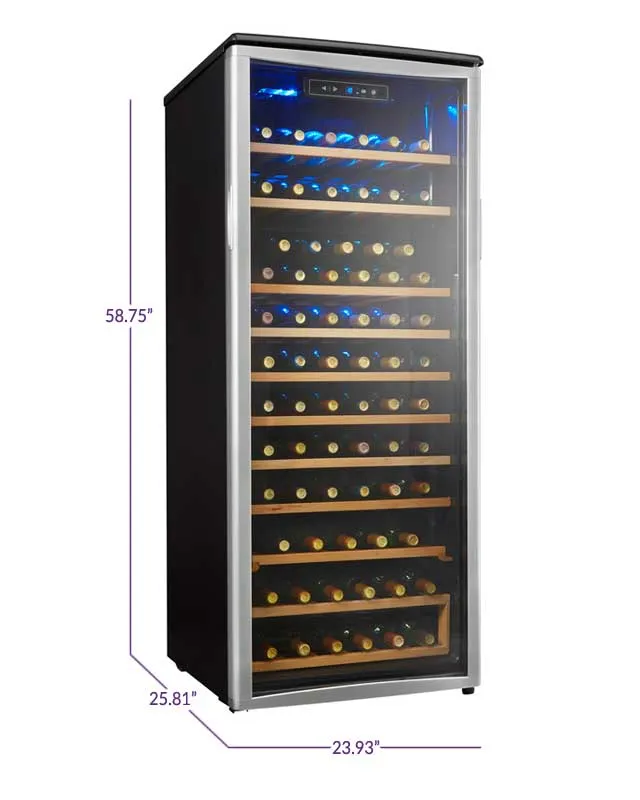 Danby 24" Wide 75 Bottle Singe Zone Platinum Wine Refrigerator DWC106A1BPDD