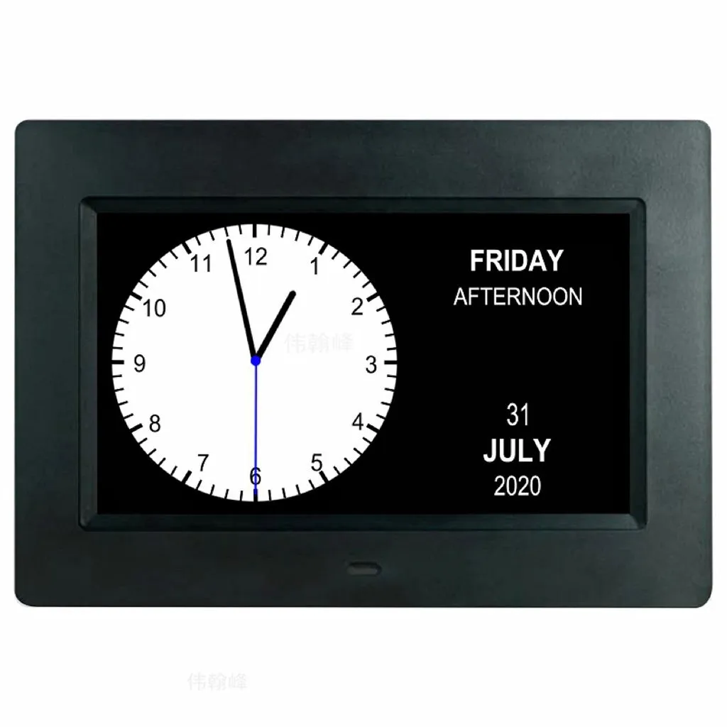 Day Date Calendar Clock Dementia Clock Digital Alarm Clock with Large LCD Screen (Black)