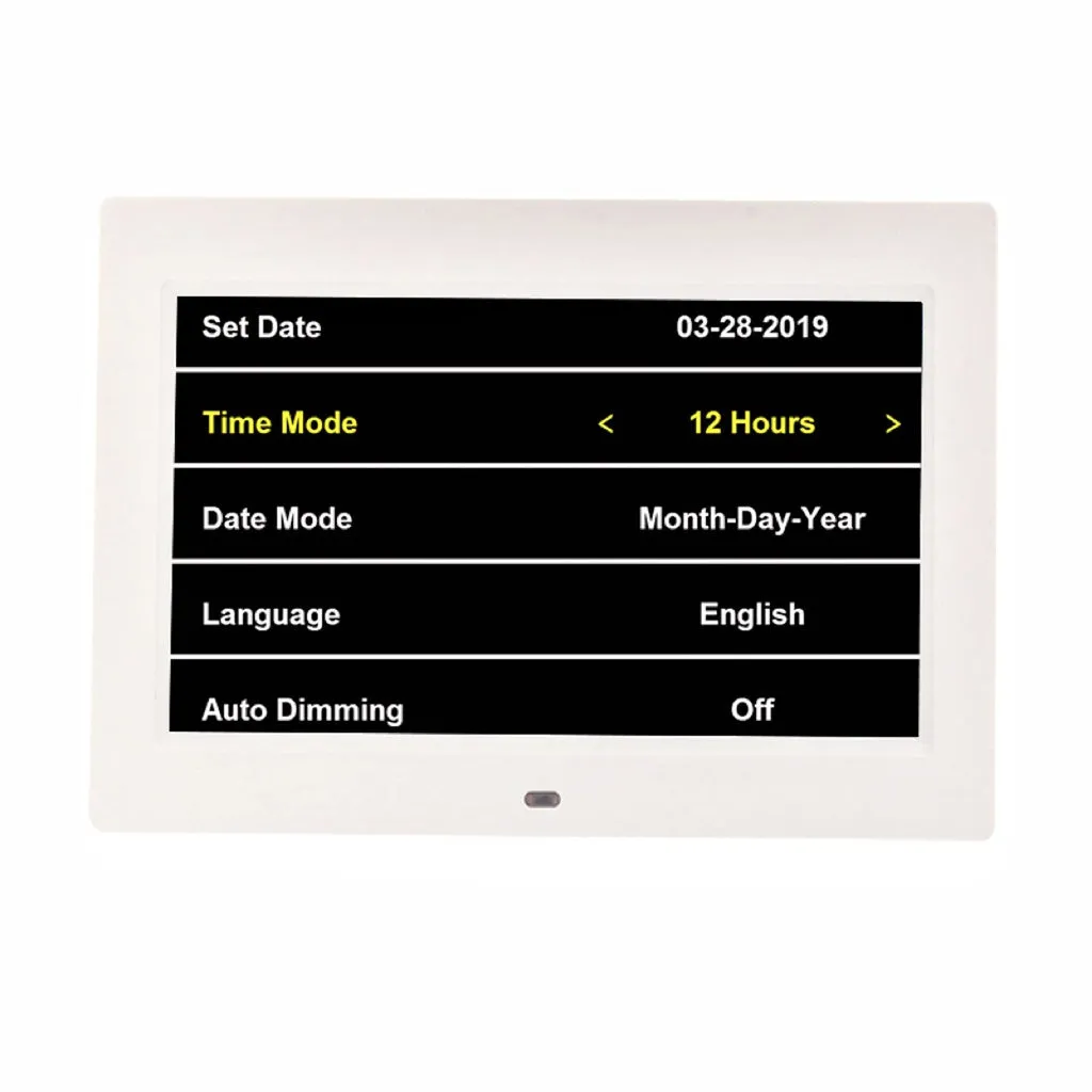 Day Date Calendar Clock Dementia Clock Digital Alarm Clock with Large LCD Screen (White)