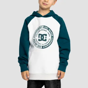 DC Corpo Raglan Pullover Hoodie Snow Heather/Deep Teal - Kids