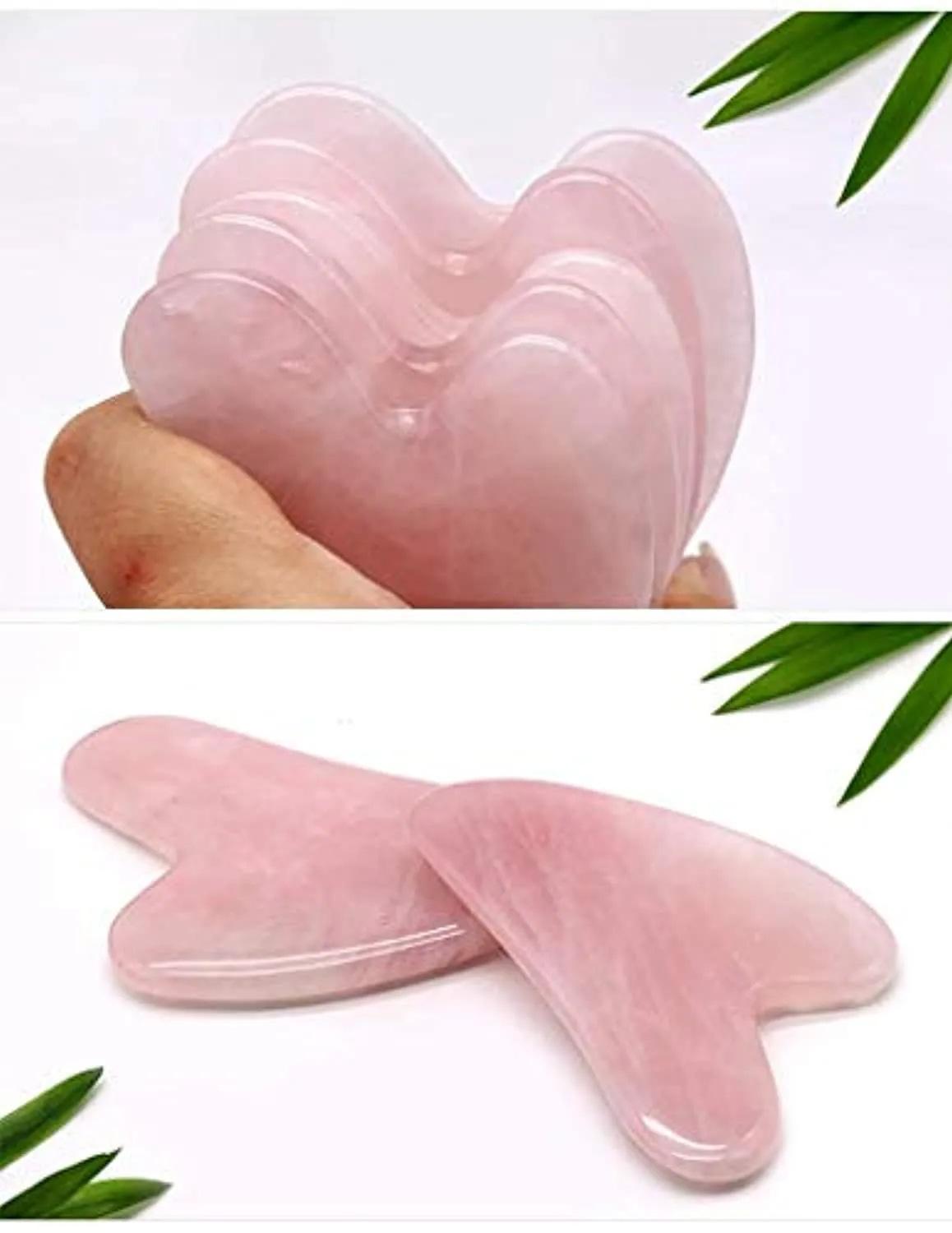 DEAYOKA Rose Quartz Gua Sha Tool - Asian Beauty Secret, for Facial Microcirculation/Removes Toxins/Prevents Wrinkles/Boost Radiance of Complexion - 100% Authentic & Genuine Rose Quartz