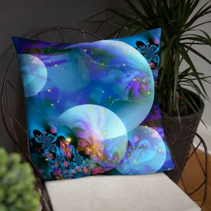 Decorative Art Throw Pillow, Custom-Printed Home Decor, Reiki Meditation Aide-"Spirit Orbs"