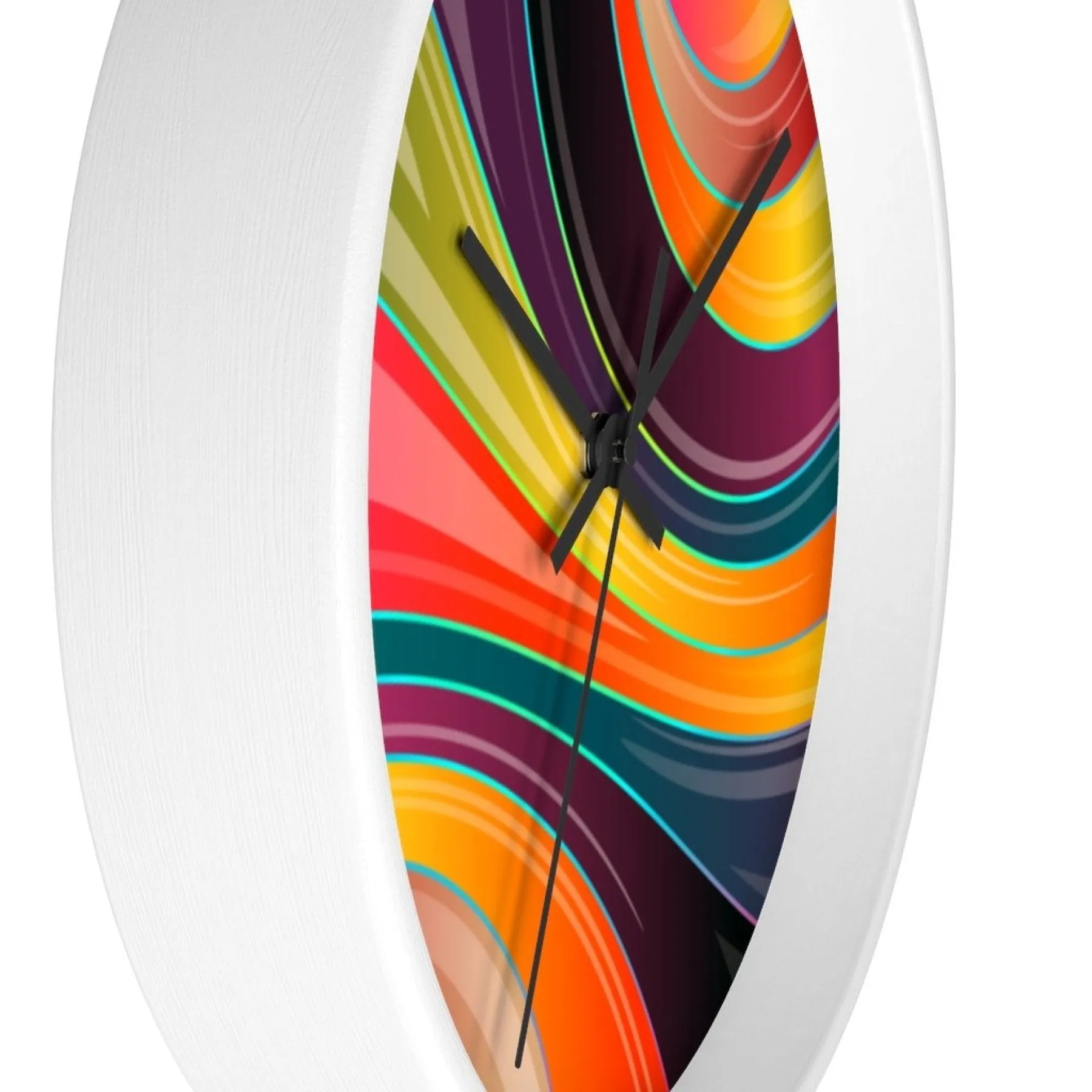 Decorative Wall Clock - Multicolor Circular Swirl Quartz Clock - WC02