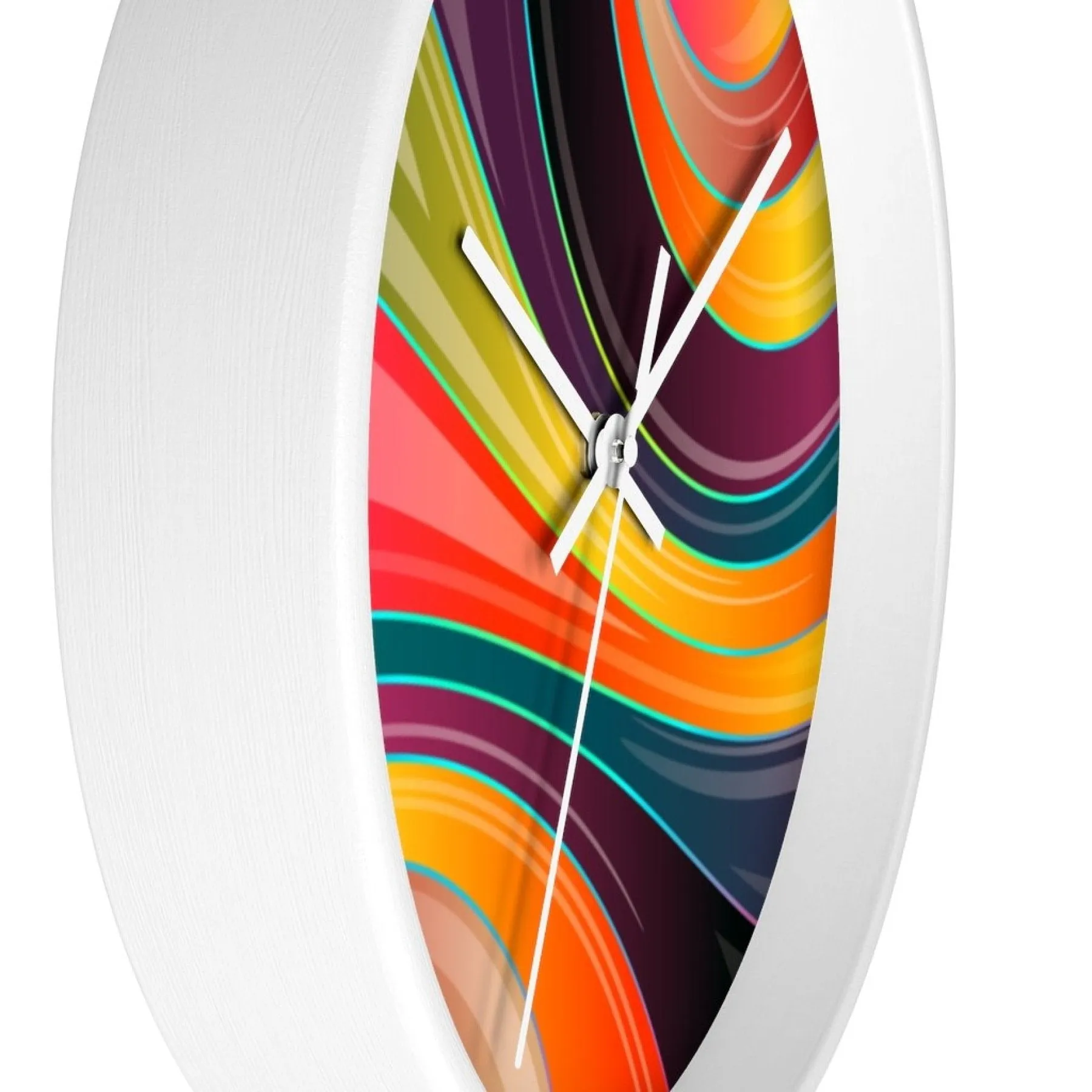Decorative Wall Clock - Multicolor Circular Swirl Quartz Clock - WC02