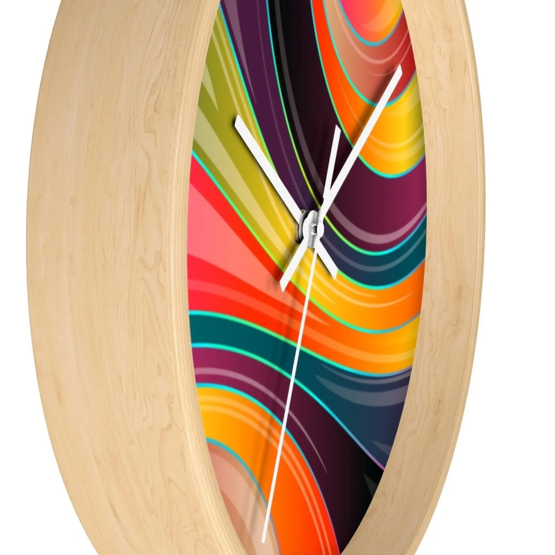 Decorative Wall Clock - Multicolor Circular Swirl Quartz Clock - WC02