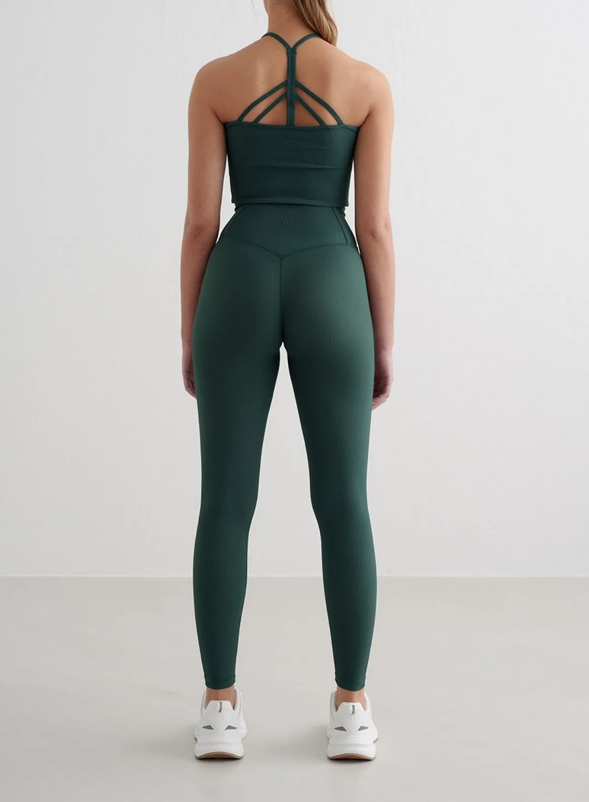 Deep Emerald Ribbed Performance Tights