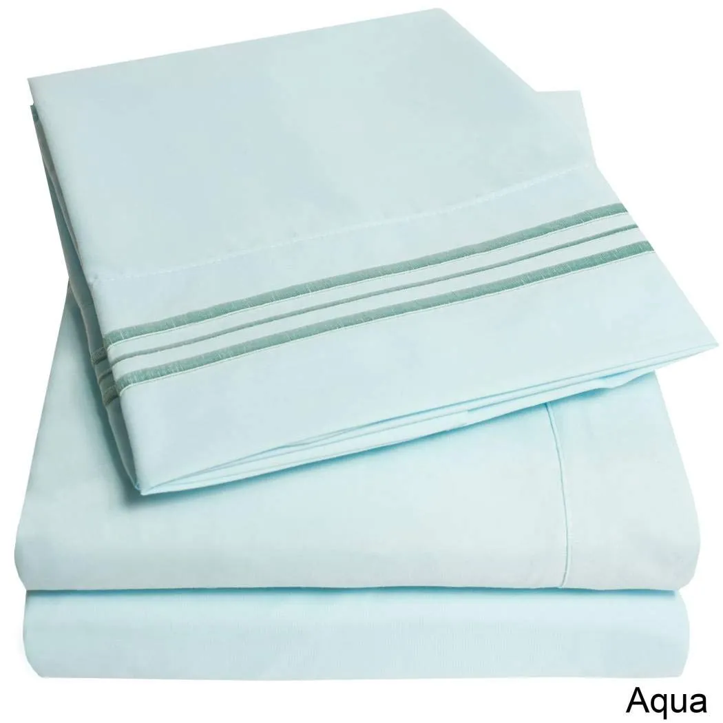 Deep Pocket Soft Microfiber 4-piece Solid Color Bed Sheet Set