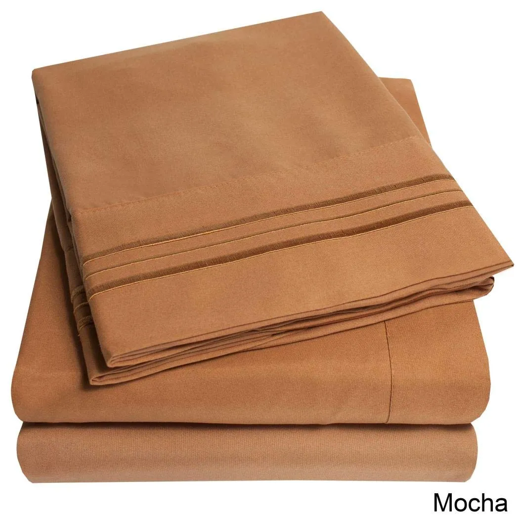 Deep Pocket Soft Microfiber 4-piece Solid Color Bed Sheet Set