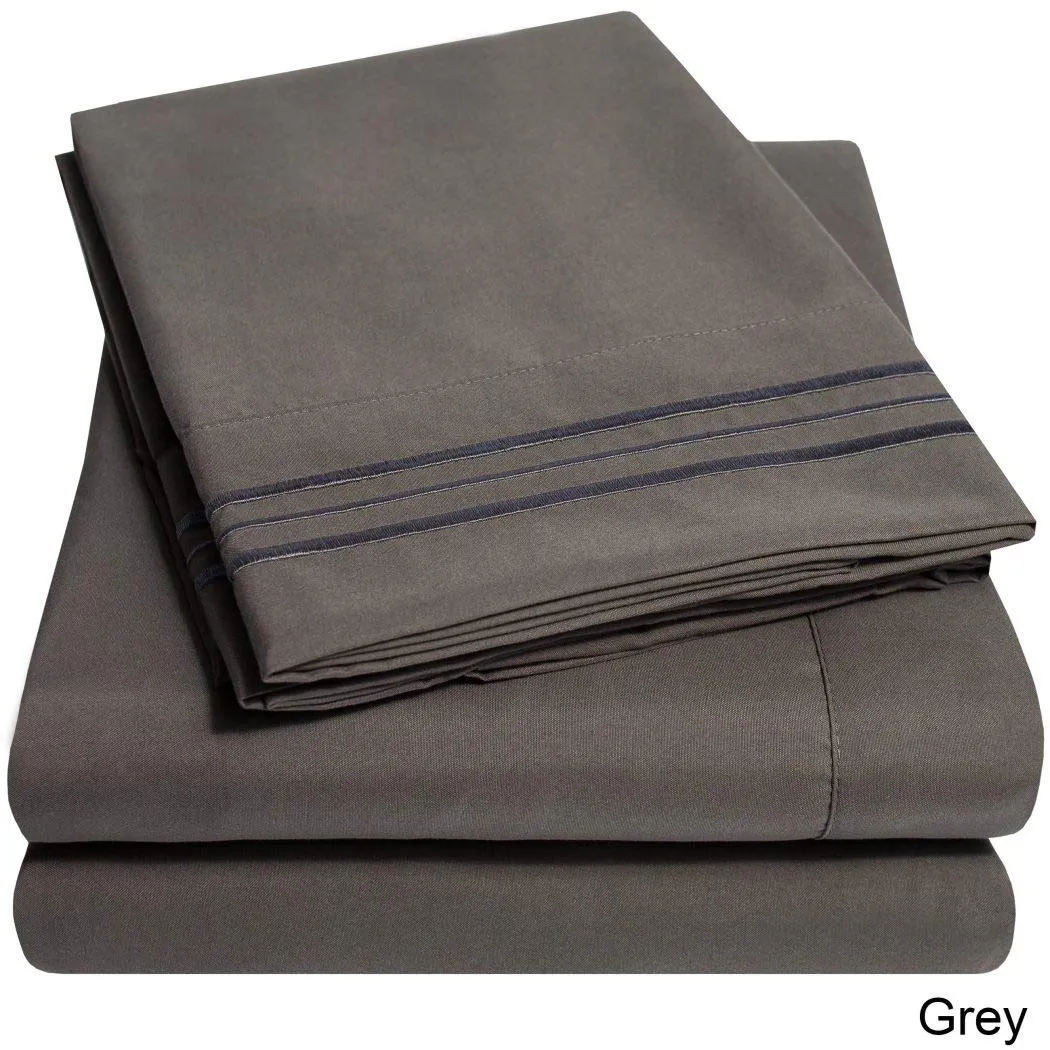 Deep Pocket Soft Microfiber 4-piece Solid Color Bed Sheet Set