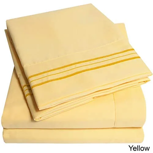 Deep Pocket Soft Microfiber 4-piece Solid Color Bed Sheet Set