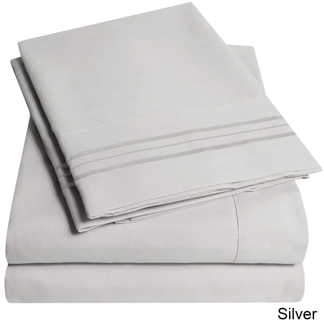 Deep Pocket Soft Microfiber 4-piece Solid Color Bed Sheet Set