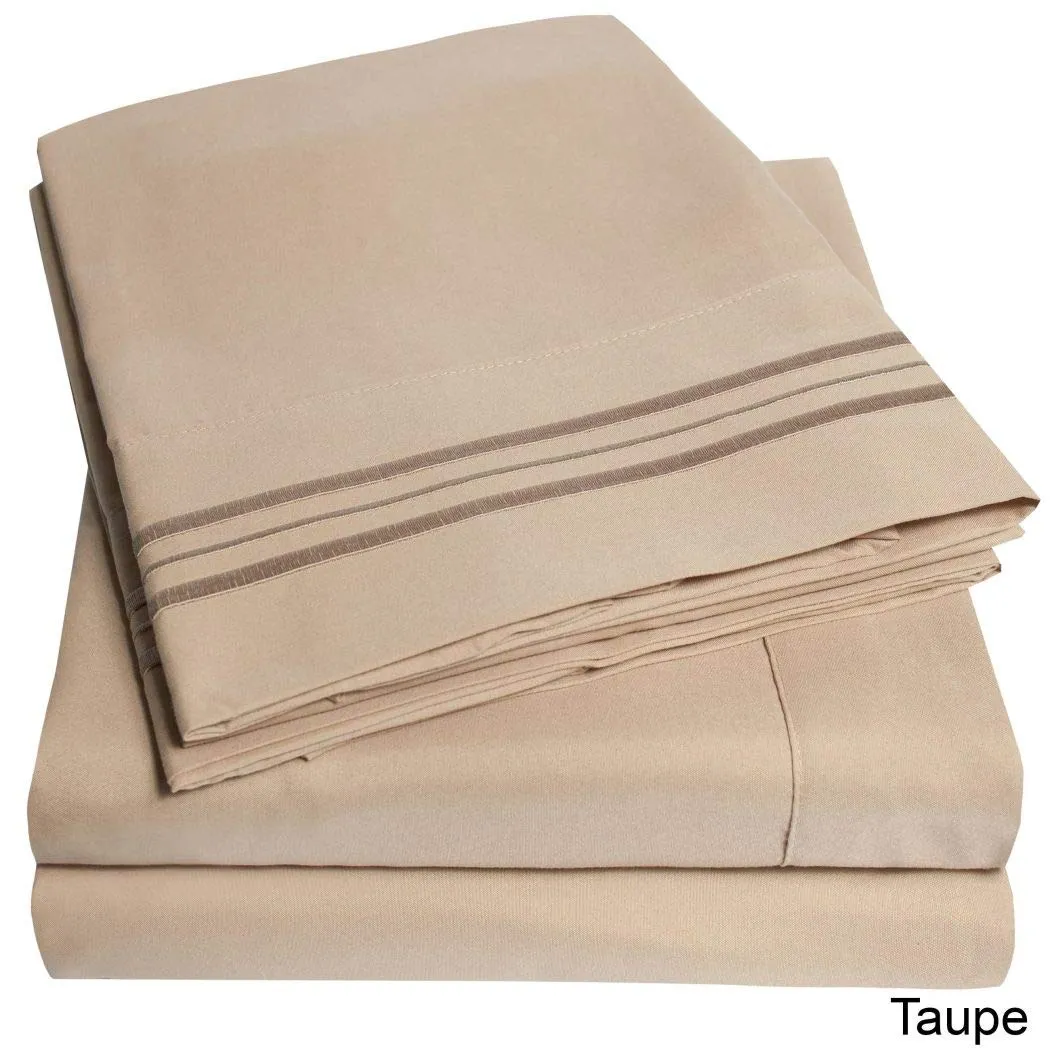 Deep Pocket Soft Microfiber 4-piece Solid Color Bed Sheet Set