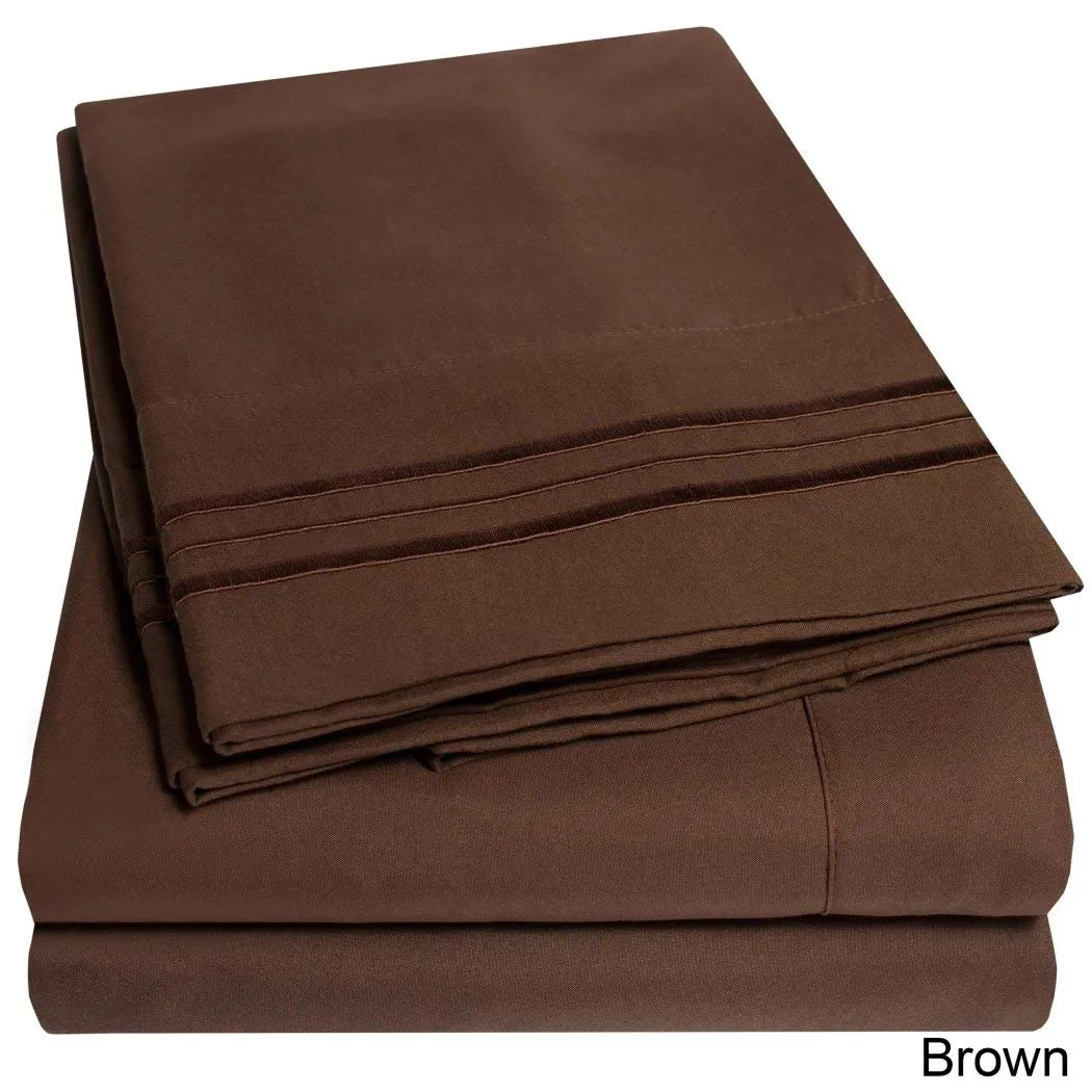 Deep Pocket Soft Microfiber 4-piece Solid Color Bed Sheet Set