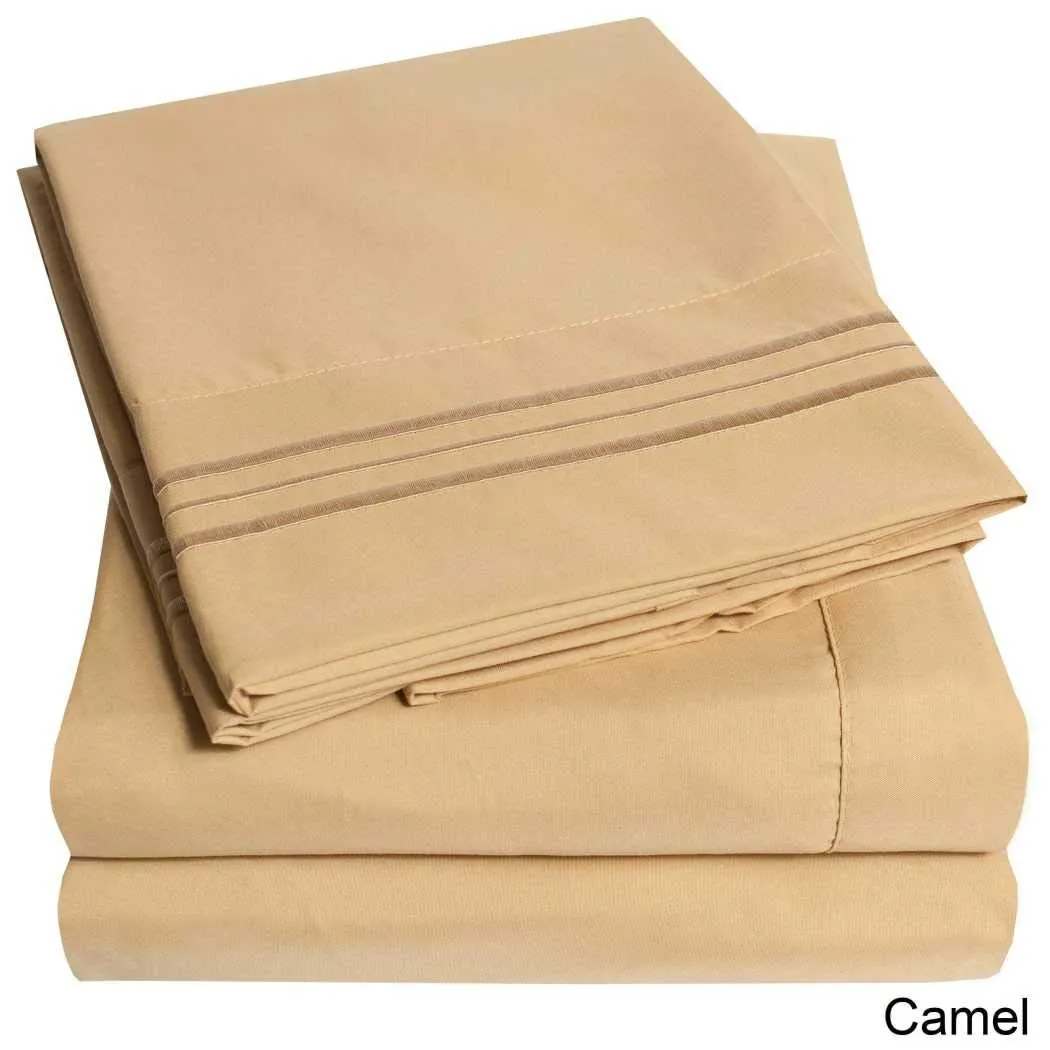 Deep Pocket Soft Microfiber 4-piece Solid Color Bed Sheet Set