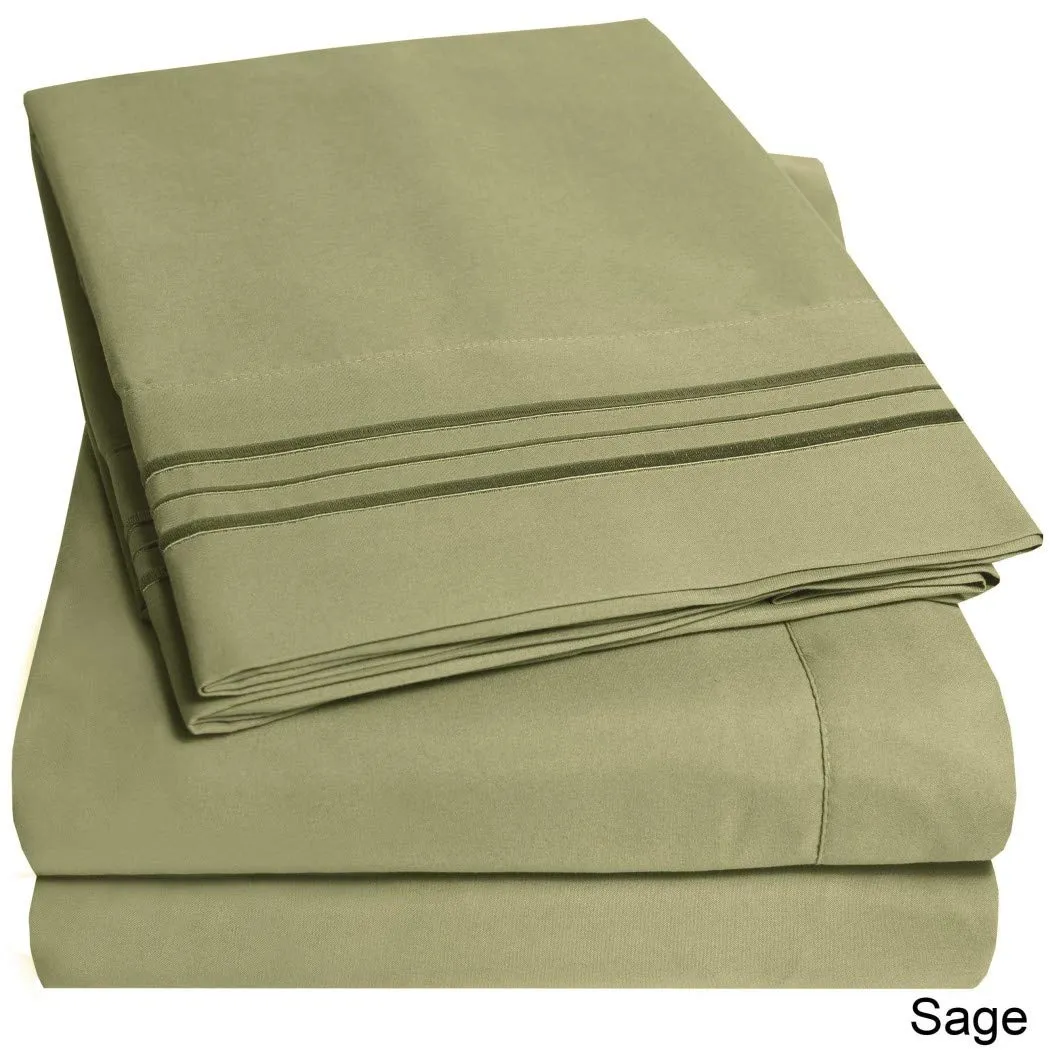Deep Pocket Soft Microfiber 4-piece Solid Color Bed Sheet Set