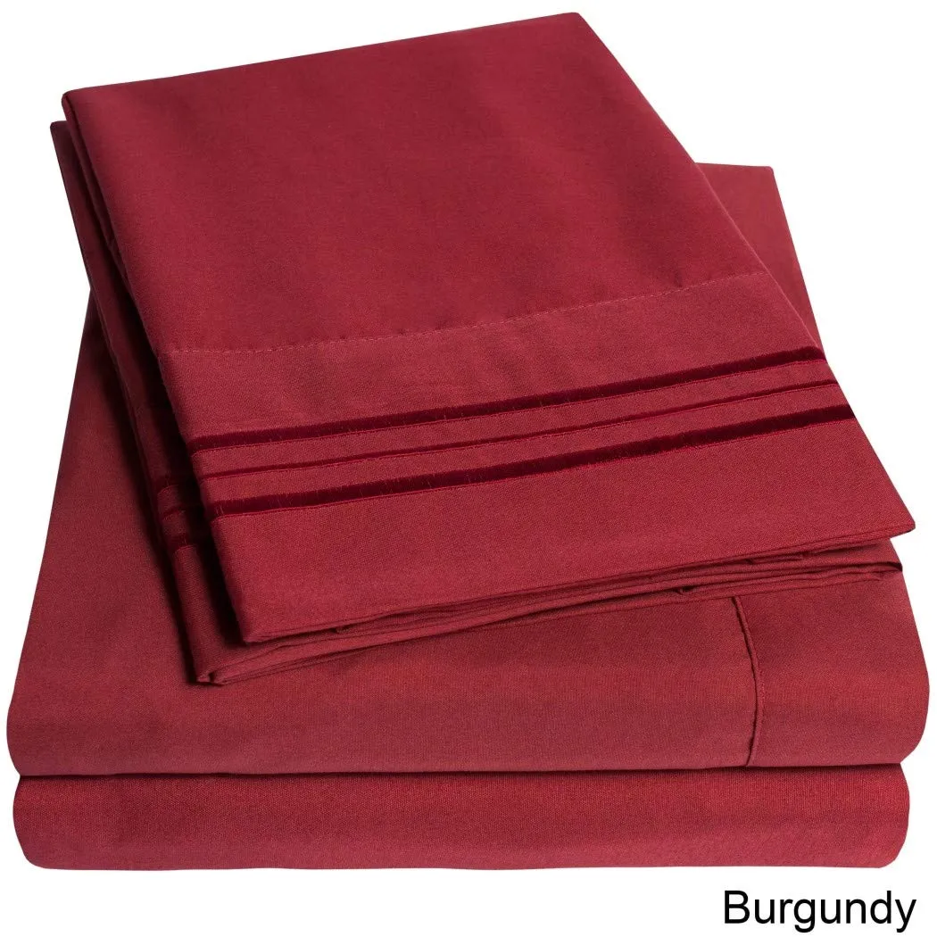 Deep Pocket Soft Microfiber 4-piece Solid Color Bed Sheet Set