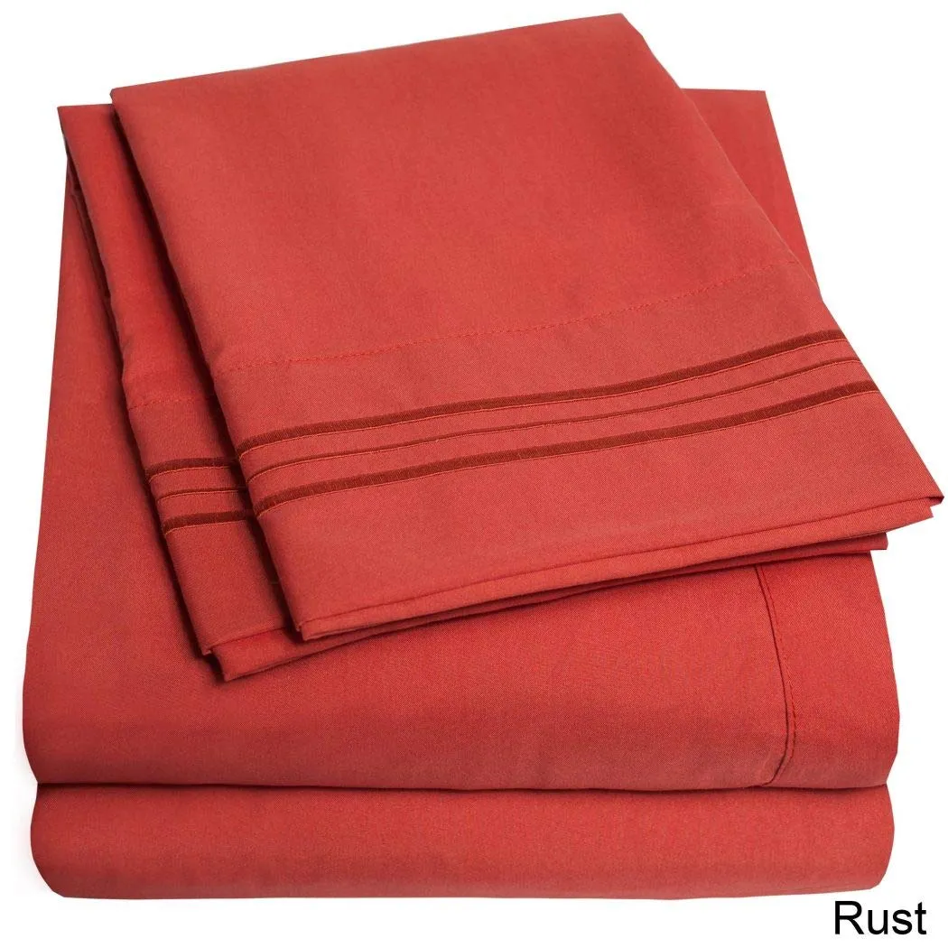 Deep Pocket Soft Microfiber 4-piece Solid Color Bed Sheet Set