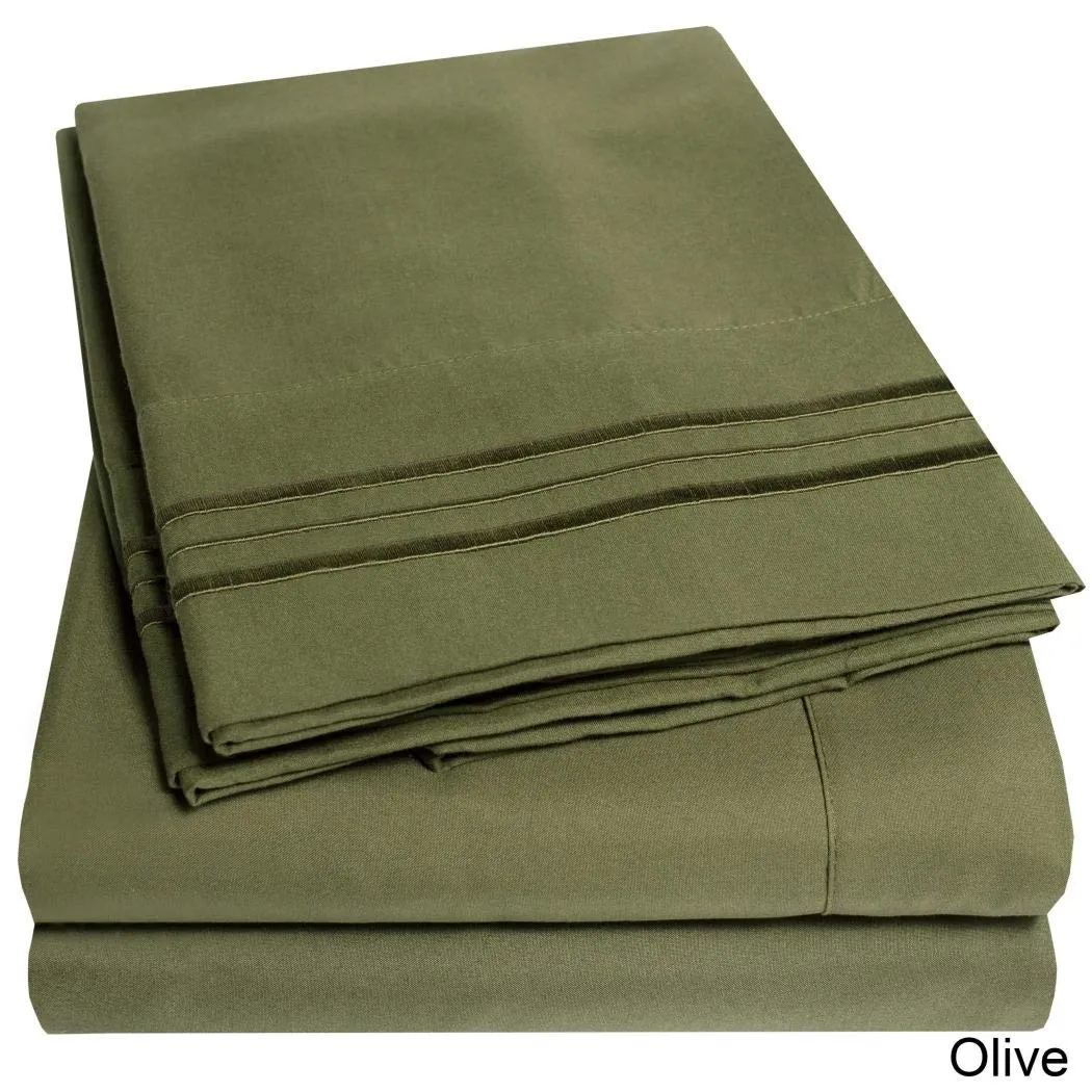 Deep Pocket Soft Microfiber 4-piece Solid Color Bed Sheet Set