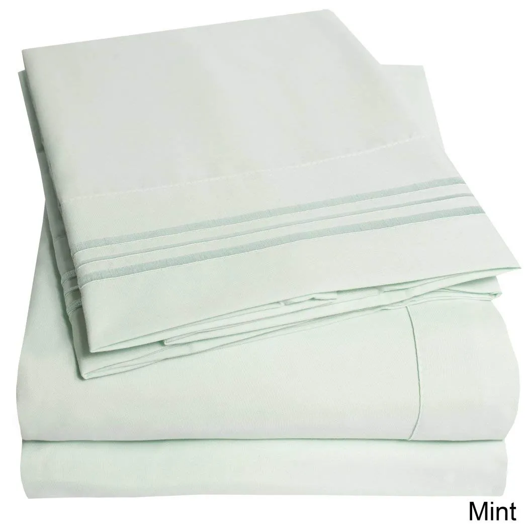 Deep Pocket Soft Microfiber 4-piece Solid Color Bed Sheet Set