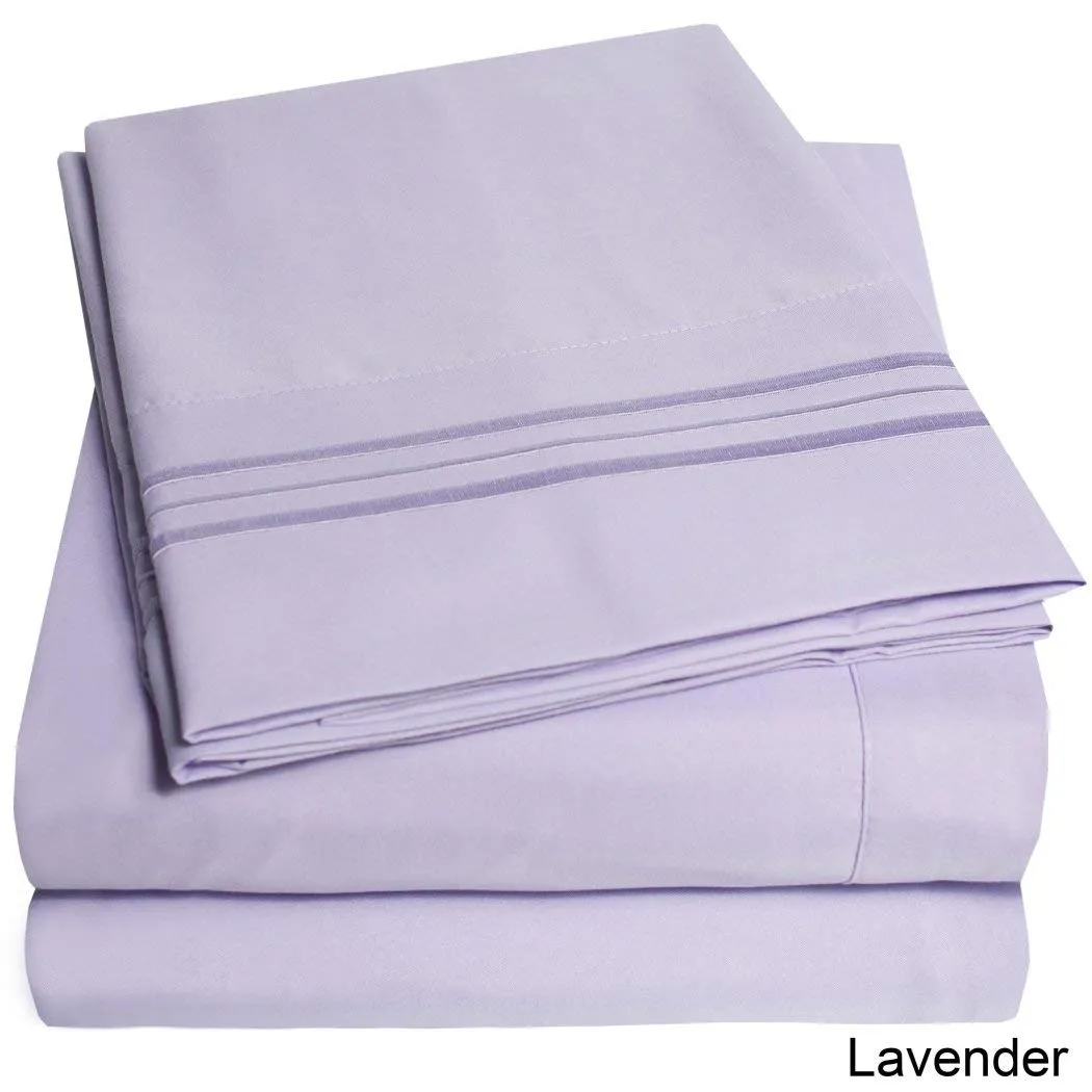 Deep Pocket Soft Microfiber 4-piece Solid Color Bed Sheet Set