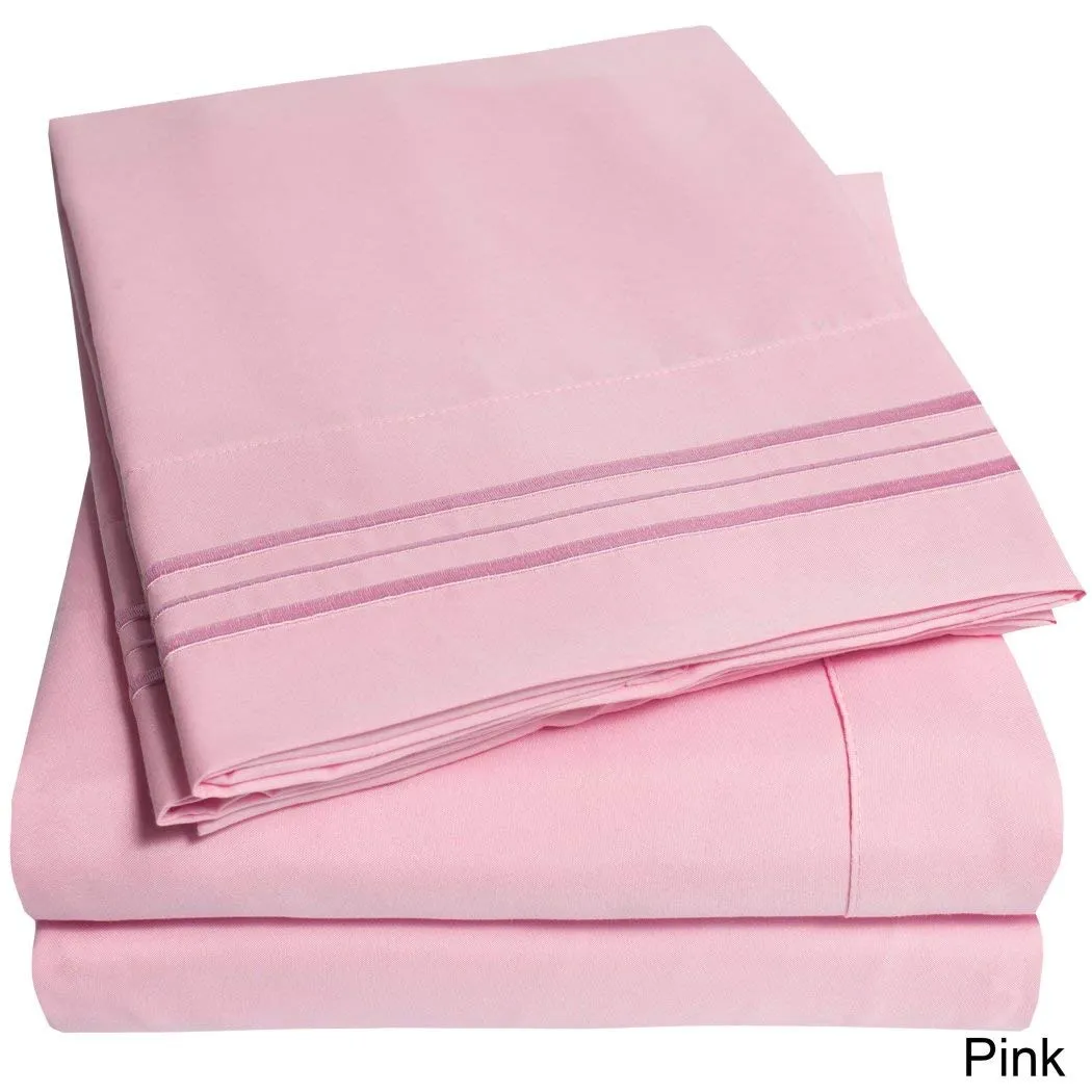 Deep Pocket Soft Microfiber 4-piece Solid Color Bed Sheet Set