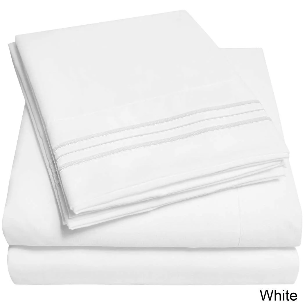Deep Pocket Soft Microfiber 4-piece Solid Color Bed Sheet Set