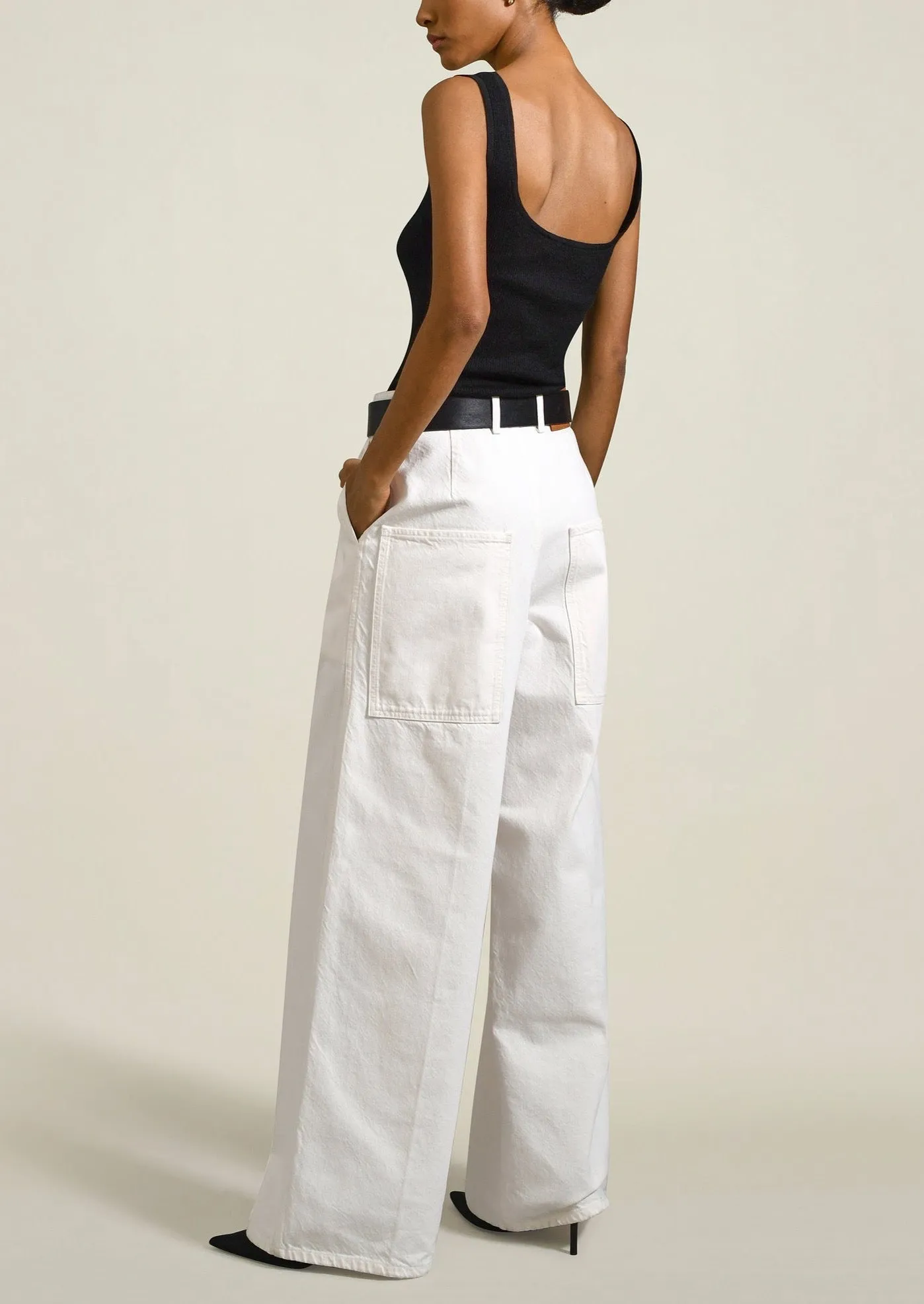 Deep Pocket Wide Leg Jean, Salt