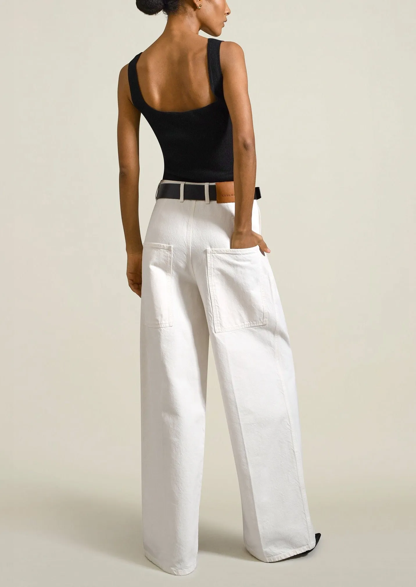 Deep Pocket Wide Leg Jean, Salt