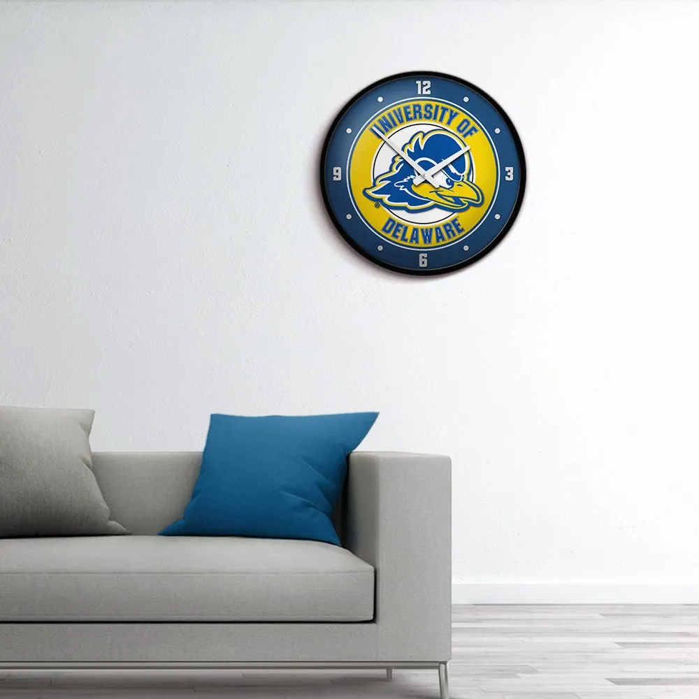 Delaware Blue Hens: Modern Disc Wall Clock