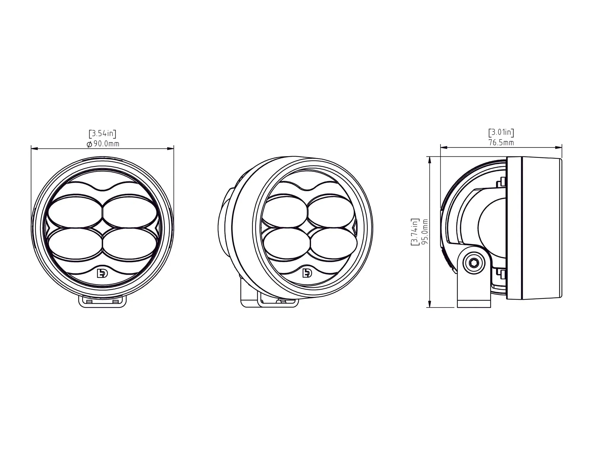 Denali D3 LED Fog Light Pod (Pair) with DataDim Technology
