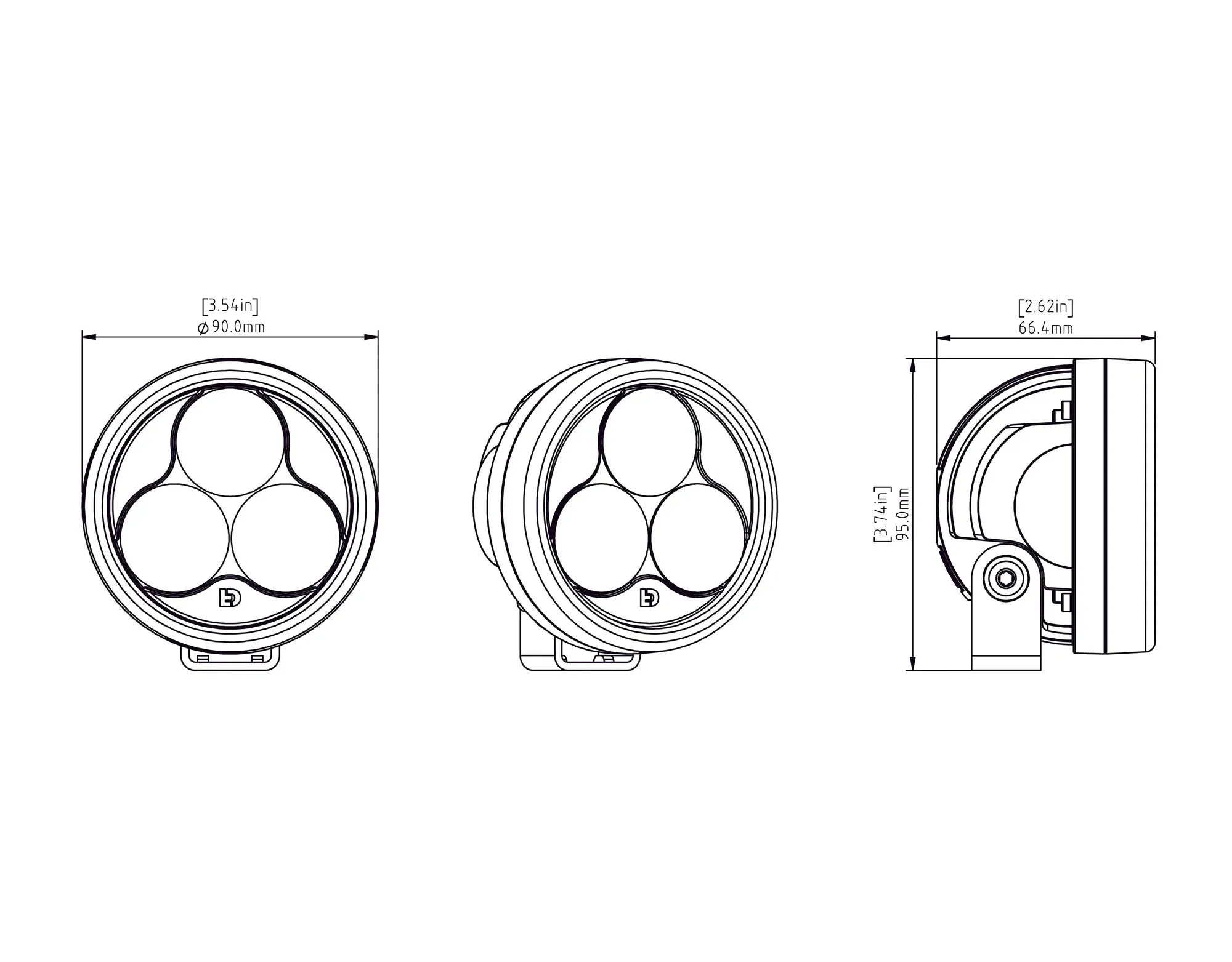 Denali D3 LED Light Pod (Pair) with DataDim Technology